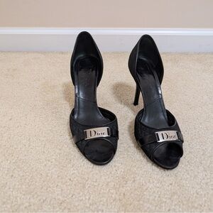 Christian Dior black slip on size 7.5 heel.